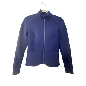 Lululemon Front and Centre Jacket Women 8 ESTIMATED Blue Scuba Full Zip Mesh